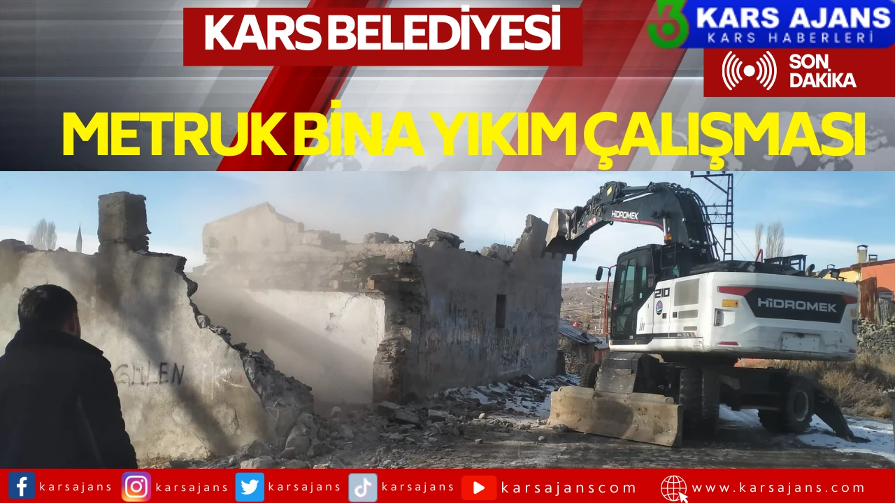 Kars Belediyesi, Kaleiçi Mahallesi'ndeki Metruk Binaları Temizlemek İçin Çalışmalarını Hızlandırıyor!