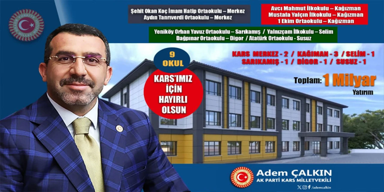 Kars'ta Eğitim Alanına 1 Milyar TL'lik Yatırım Yapılacak!