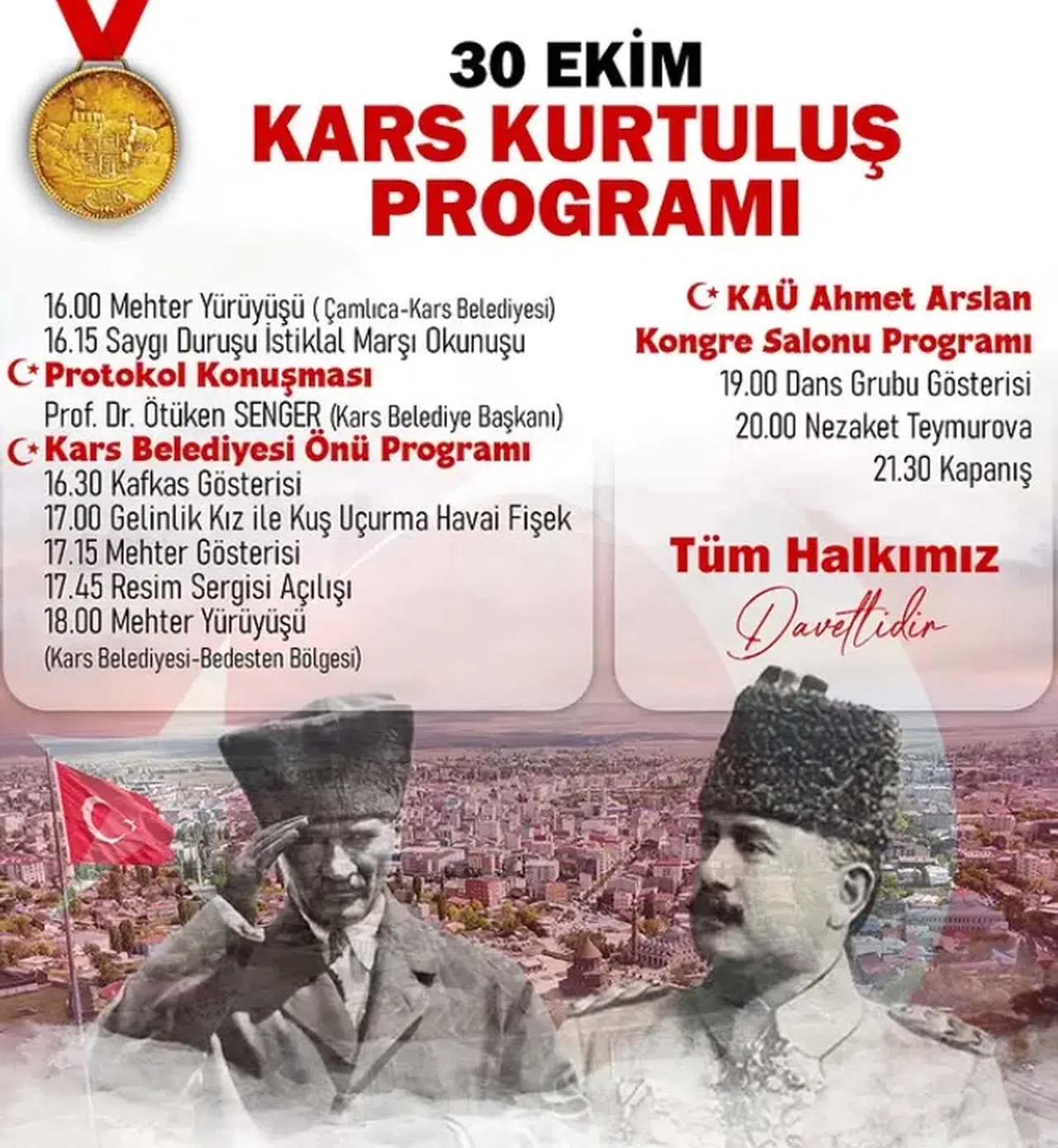 Kars Belediyesi, Tarafından 30 Ekim Kars`ın Kurtuluş Programı