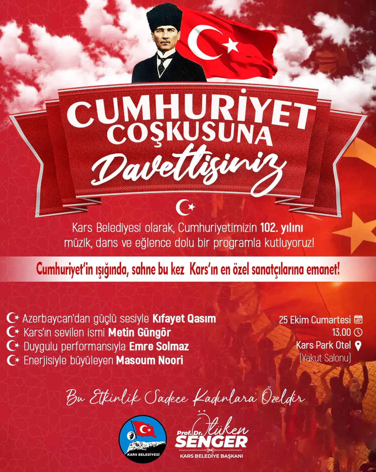 Kars Belediyesi’nden Cumhuriyet’in 102. Yılına Özel Kutlama Programı