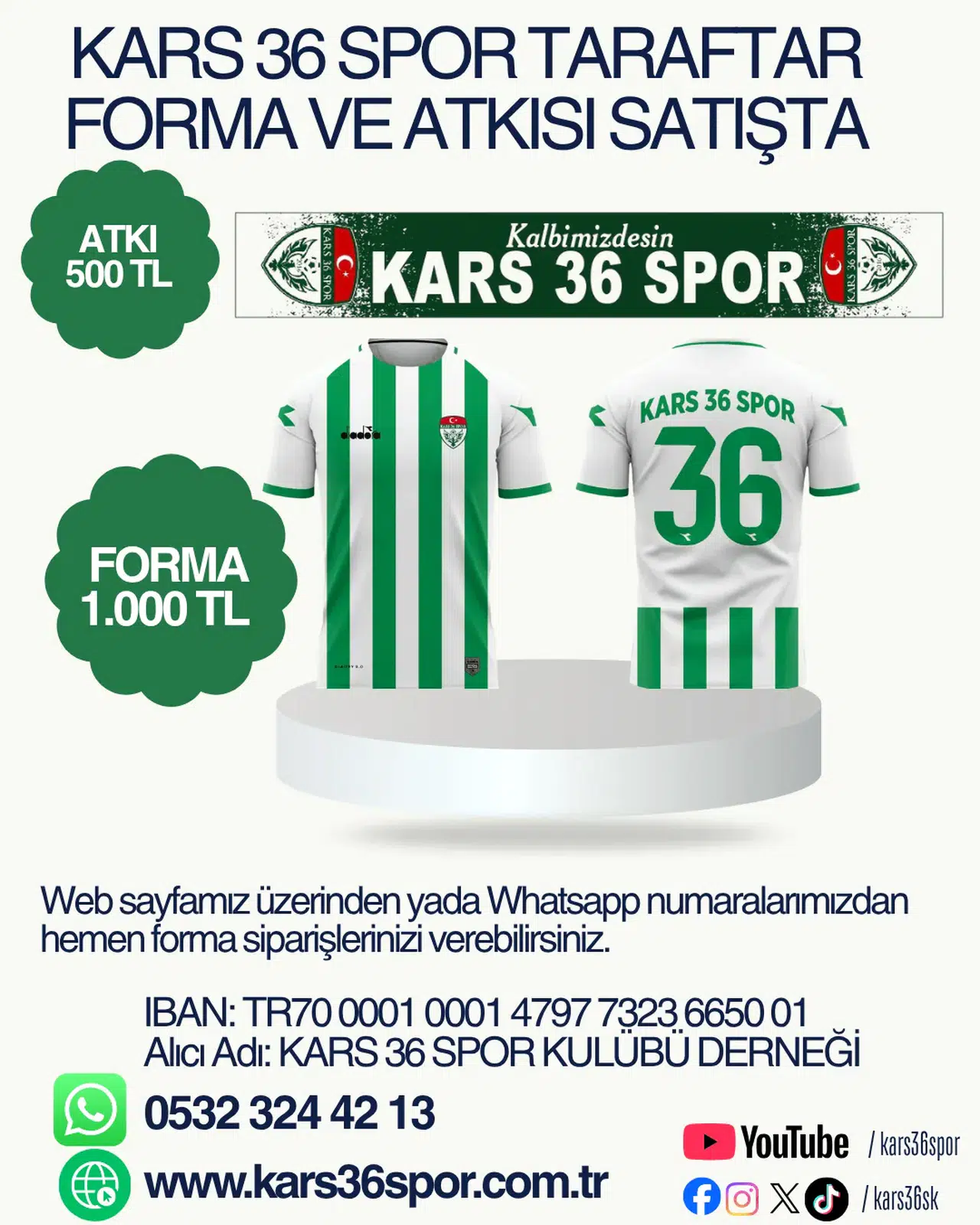 Kars 36 Spor, Yeni Sezon İçin Forma ve Atkıyı Satışa Çıkardı