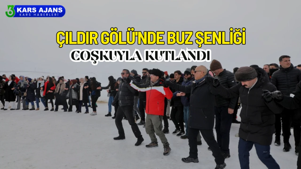 "Çıldır Gölü'nde Renkli Buz Şenliği Binlerce Katılımcıyı Büyüledi!"