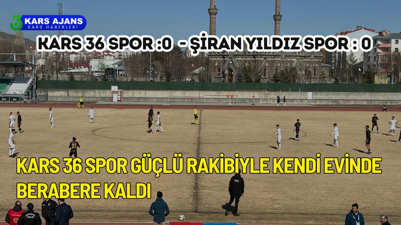 Kars 36 Spor Kendi Evinde Güçlü Rakibiyle Berabere Kaldı.