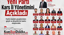 Yeni Parti Kars'ta Kurucu Yönetimini Duyurdu, Farklı Meslek Gruplarından İsimler Yer Aldı