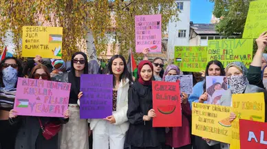 Sarıkamış’ta Yurt Öğrencilerinden Filistin’e Destek Yürüyüşü!