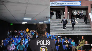 Kadın polisler Kars’ta öğrencileri güvenlik konusunda bilgilendiriyor