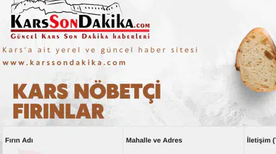 Kars'ta Pazar Günü Açık Olacak Nöbetçi Fırınların Listesi İlan Edildi