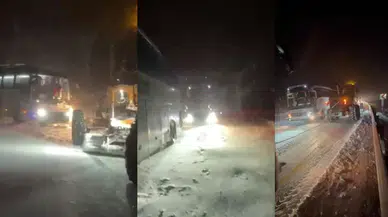 Kars’ta yoğun kar, 5 aracı yolda mahsur bıraktı, ekipler kurtarma çalışmalarına başladı