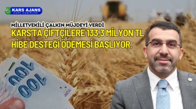 Kars'ta çiftçilere 133,3 milyon TL hibe desteği ödemesi başlıyor.