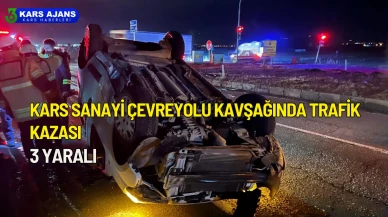 Kars Sanayi Çevreyolu Kavşağında Trafik Kazası, 3 Yaralı Biri Ağır
