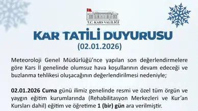 Kars'ta kar nedeniyle okullar tatil, engelliler ve hamileler idari izinli!