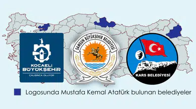 Atatürk silüeti bulunan belediyeler haritası sosyal medyada tartışma başlattı