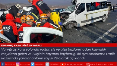 Van-Erciş yolunda sis ve buzlanma faciası: 1 ölü, 79 yaralı!