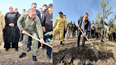 Kars’ta Milli Ağaçlandırma Günü’nde 5 bin 500 fidan toprakla buluştu