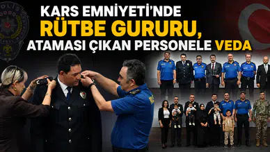 Kars Emniyeti'nde Rütbe Terfi Töreni ve Veda Programı Coşkusu