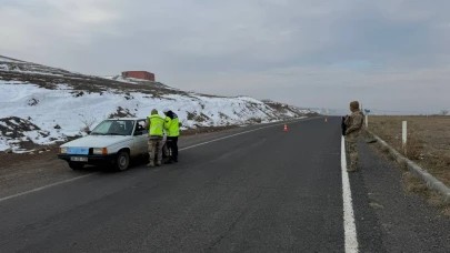 Kars İl Jandarma Komutanlığı'ndan Trafik Denetimi