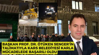 Başkan Prof. Dr. Ötüken Senger’in Talimatıyla Kars Belediyesi Karla Mücadelede Başarılı Oldu