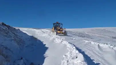 Kars'ta 214 köy yolu kapandı, karla mücadele sürüyor!