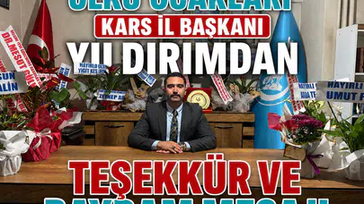 Kars Ülkü Ocakları İl Başkanı, Yıldırımdan Teşekkür ve Kurban Bayramı Mesajı