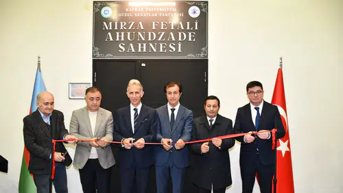 KAÜ’de Mirza Fetali Ahundzade Tiyatro Salonu Törenle Açıldı