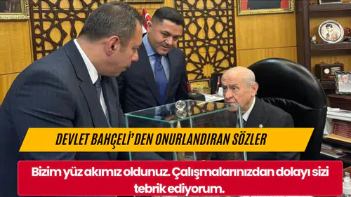 Kars Belediye Başkanı Senger ve MHP İl Başkanı Adıgüzel Ankara'da Bahçeli ile buluştu