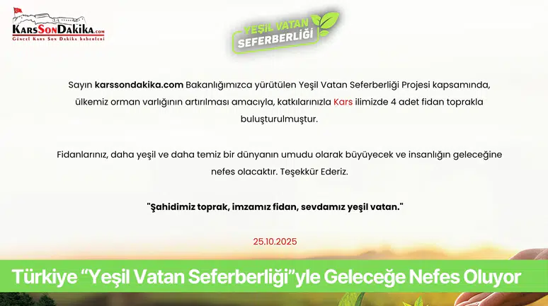 Türkiye “Yeşil Vatan Seferberliği”yle Geleceğe Nefes Oluyor