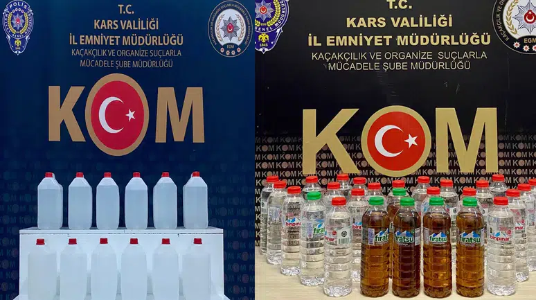 Kars'ta Yılbaşı Öncesi Sahte Alkol Operasyonu: 13 Gözaltı, 195 Litre Alkollü İçki Ele Geçirildi