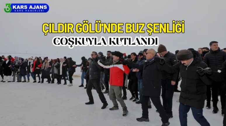 "Çıldır Gölü'nde Renkli Buz Şenliği Binlerce Katılımcıyı Büyüledi!"