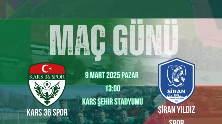 Kars 36 Spor ile Şiran Yıldız Spor Maçının Hakemi Açıklandı!