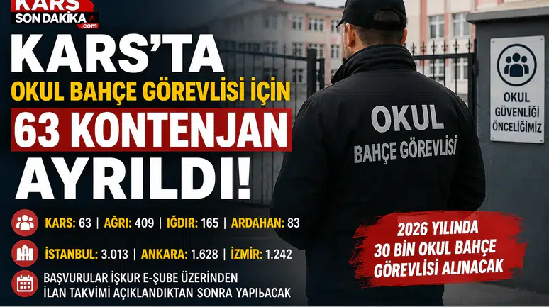 Kars'ta Okul Bahçe Görevlisi İçin 63 Kontenjan Ayrıldı, Türkiye Genelinde 30 Bin Personel İstihdam Edilecek