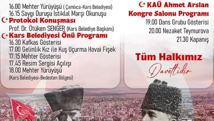 Kars Belediyesi, Tarafından 30 Ekim Kars`ın Kurtuluş Programı